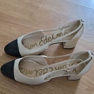 Sam Edelman Leah Cap Toe Nude & Black Pumps